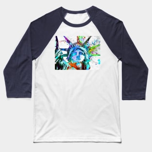 Statue of Liberty Grunge Baseball T-Shirt